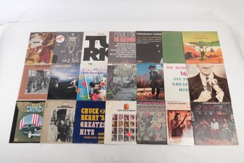 21 VTG Vinyl LPs, Mixed Genre: Fleetwood Mac, Cleveland Winds, Bo Diddley, Chuck Berry & More