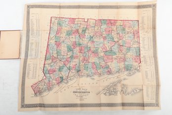 New Map Of Connecticut  HARTFORD Scate 4' Miles To An Inch. 1880.