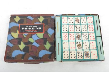 Vintage 12 Board Pokeno Card Game