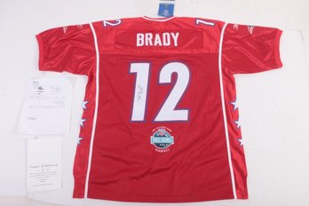 Rare 2006 Reebok Tom Brady #12 AFC Pro Bowl Jersey Sz 54 Signed
