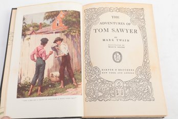 THE ADVENTURES OF TOM SAWYER BY MARK TWAIN, 1917,  ILLUSTRATED BY WORTH BREHM , HARPER BROTHERS,  AND LONDON