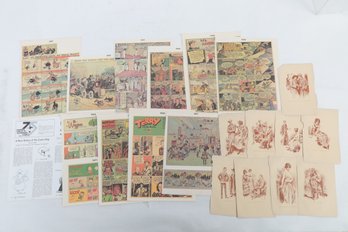 Comic Lot, Vintage News Paper Comic Copies. Etc.