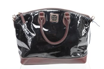 Dooney & Burk Brown & Black Patent Leather Hobo Bag