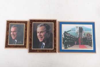 3 Presidential Plaques: 2 George W. Bush & 1 Air Force One W/Ronald Regan