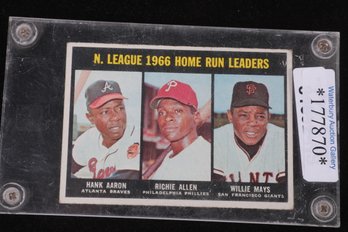 1967 Topps National League 1966 Home Run Leaders, Hank Aaron, Willie Mays #244