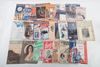 Vintage Sheet Music Lot WWI, Roaring 20s, Etc. Graphics