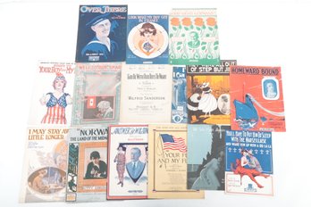 OVER THERE Vintage Sheet Music Lot Including WWI Graphics