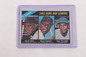 1966 Topps Home Run Leader Willie Mays Willie Mccovey Billy Williams #217