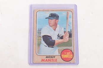 1968 Topps Baseball Card Mickey Mantle Yankees #280