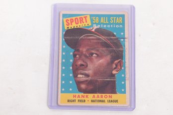 1958 Topps Baseball Cards Hank Aaron All Star #488