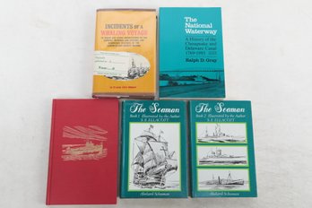 5 Mixed Books On Whaling , The Seaman 1 & 2 & The US Coast  Guard  & The National Water Way ( Chesapeake Bay