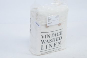 Grace Living 'Vintage Washed Linen Tinley' 3pc Duvet Set In Full/Queen