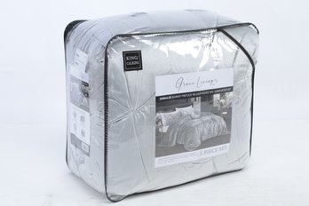 Grace Living Emmalee Shinny Pintuck Velour Velvet 5pc Comforter Set