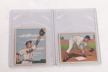 Lot Of 2 1950 Bowman Baseball Cards Virgil Red Stallcup Willard Marshall