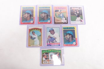 Lot Of 8 1970's Hank Aaron Topps Baseball Cards