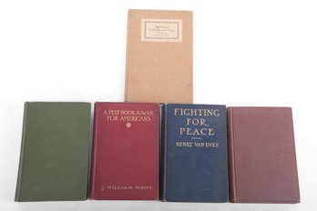 5 WWI Books Including FIGHTING FOR PEACE BY HENRY VAN DYKE