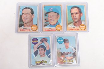 Lot Of 3 1968 Topps Baseball Cards And 2 1969 Topps Baseball Cards