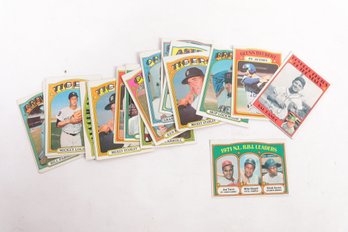 Lot Of 20 1972 Topps Baseball Cards Hank Aaron Joe Torre Willie Stargell And More