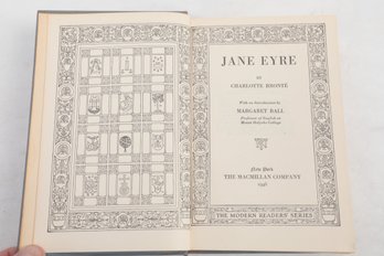 JANE EYRE BY CHARLOTTE BRONTE, Intro, MARGARET BALL PROF. Of ENGLISH At MOUNT HOLYOLE COLLEGE, 1946,MACMILLAN