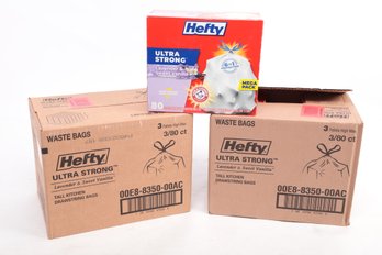 6 Boxes Of Hefty Ultra Strong Tall Kitchen Trash Bags, Lavender & Sweet Vanilla Scent, 13 Gallon, 80 Count