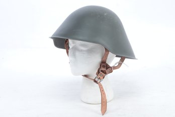 Vintage East German DDR NVA GDR Steel 6 Rivit Helmet With Leather Liner