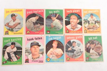 Lot Of 10 1959 Topps Babeball Cards Hegan Hall Groth Pendleton Barclay Abernathy Foiles Plews Walls  Foytack