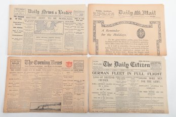 WWI LONDON NEWSPAPERS 4 Issues Maps, Battle Details, Ads