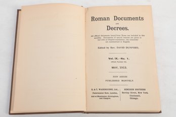 Roman Documents AND Decrees. All Official Documents Issued From Rome Are Ineluded In This Monthly. Documents O