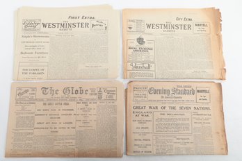 WWI Newspapers Extras London Great War Of The Seven Nations  August 1914 Westminster Gazette