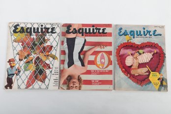 3 Issues ESQUIRE OCTOBER, 1952 AUGUST, 1953 FEBRUARY, 1950 MAGAZINE FOR MEN