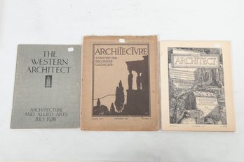 1912, 1926, 1928 Three Magazines On Architecture