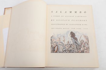 GUSTAVE FLAUBERT, SALAMBO, A STORY OF ANCIENT CARTHAGE , 1 OF 800, THE BROWN HOUSE, NEW YORK , 1930, ILLUS.