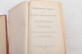 GREEK-ENGLISH LEXICON , 1751,BASED ON THE WORK OF FRANCIS PASSOW BY HENRY LIDDELL, ROBERT SCOTT, HENRY DRISLER