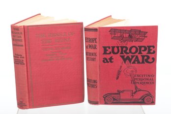 WWI Illustrated Books 2 Titles Including Europe At War Decorative Cover