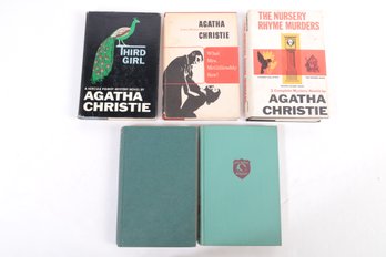 MYSTERY : Agatha Christie Hardcovers, 5 Vintage Books