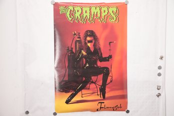 The Cramps 1994 Promo Poster For 'Flamejob' 2-Sided On Thick Paper Stock