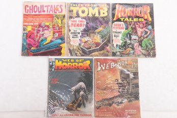 Lot Of 5 Horror Magazines Horror Tales Web Of Horror Tales From The Tomb And Ghoul Tales 1960's 70's