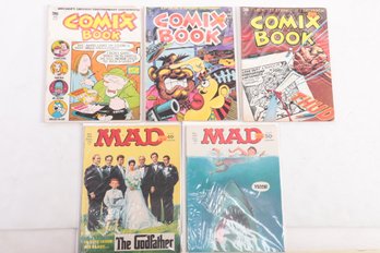 Lot Of 5 Magazines Mad Comics 155 And 180 Comix Book 1 2 3