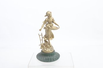 Vintage/antique Gilded Metal Girl Statue