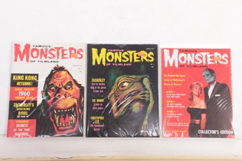 Lot Of 3 Famous Monsters Of Filmland Reprint Magazines 1 4 6