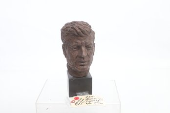 Very Rare Vintage Original JFK Bronze Bust Signed By The Artist Limited 2/10