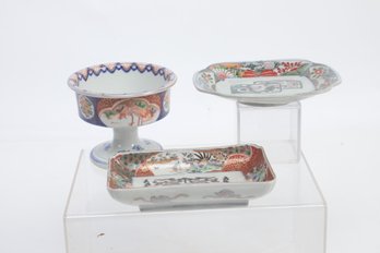 Three Pieces Of Vintage/antique Japanese Imari Porcelain