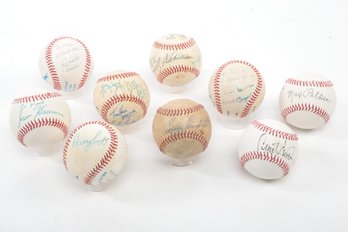 Lot Of 9 Signed Baseballs