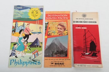 3 1950s/1960s Travel Manuals , Hong Kong, Philippines & Southern Pacific .GREAT GRAPHICS & ADVERTISMENTS
