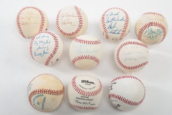 Lot Of 9 Signed Baseballs