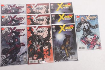 Lot Of 10 Comic Books X-men Lot X-men Red Blue Gold