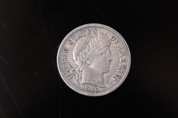 1916 US Barber Silver Dime