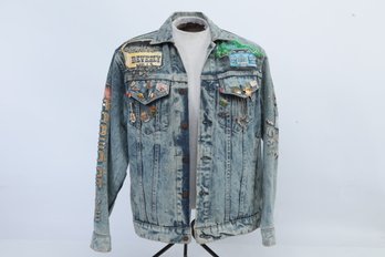 Tony Alamo ??  Beverly Hills Denim Air Brushed Embellished Jacket Size L/Xl