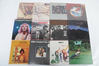 12 Mixed Vinyl LPs: Arlo Guthrie, Abba, Peter Frampton, Rod Stewart