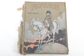 Circa 1921 Large Format French Children's Book 'Napoleon' Wonderful Chromotypograuvure Illustrations